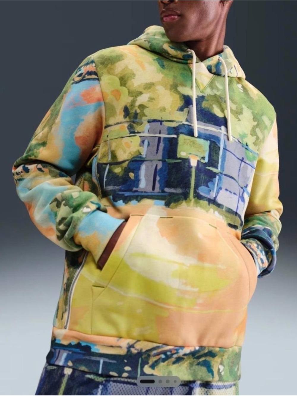 Nike Therma-FIT Standard Issue Basketball Hoodie Watercolor Print Men’s L NWT